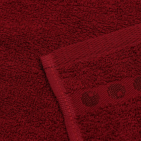 Полотенце кухонное махровое, 35х60 см, Вышневолоцкий текстиль, Бордюр фрукты, темно-бордовое, Россия