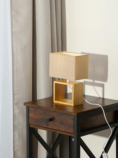 Светильник настольный E14, 40 Вт, бежевый, абажур бежевый, BY, Бари, 476-434