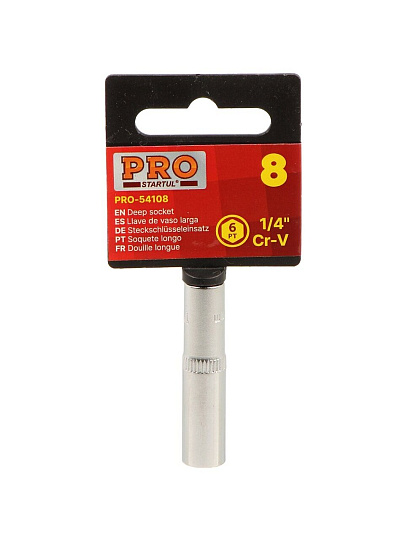 Головка торцевая 6-гранная, 1/4&quot;, 8 мм, глубокая, Startul, PRO-54108