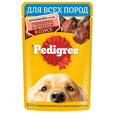 Корм для животных Pedigree, 85 г, для взрослых собак, говядина и ягненок, F5864