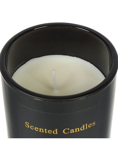 Свеча декоративная, 10х8 см, в стакане, черная, Цветы апельсина, воск, A030140