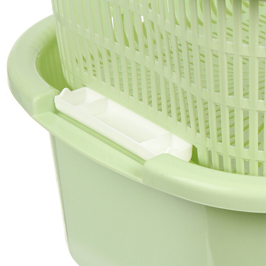 Дуршлаг пластик, с контейнером, 33х26х15 см, зеленый, Y4-6472