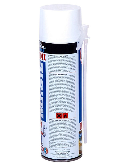 Пена монтажная Mr.SiL, Mini, бытовая, 25 л, 500 мл, всесезонная, 10054