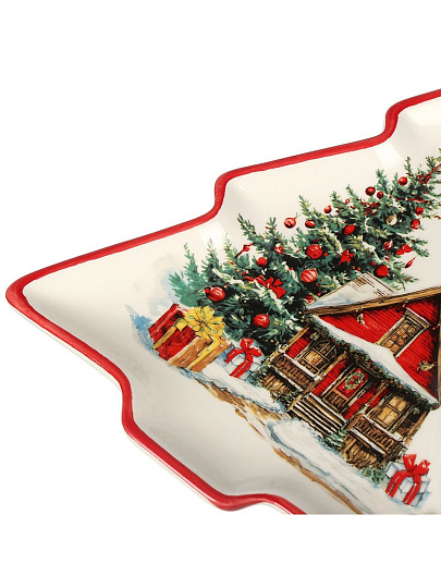 Блюдо доломит, в форме елки, 23х20.2х2.2 см, Уютный дом, Daniks