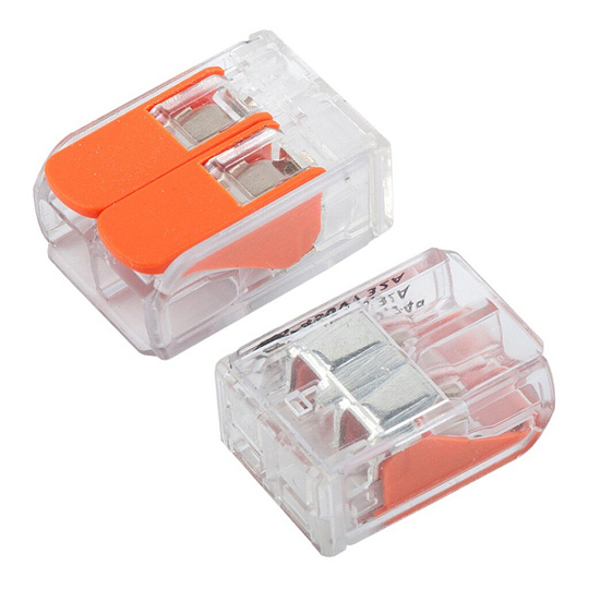 Клемма монтажная, универсальная, 2-проводная, прозрачная, уп. 5 шт, 0.08-4 мм², General Lighting Systems, 800409