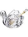 Икорница стекло, Lefard, Muza Crystal Лебедь, 11х7х8.5 см, с ложкой, 355-273