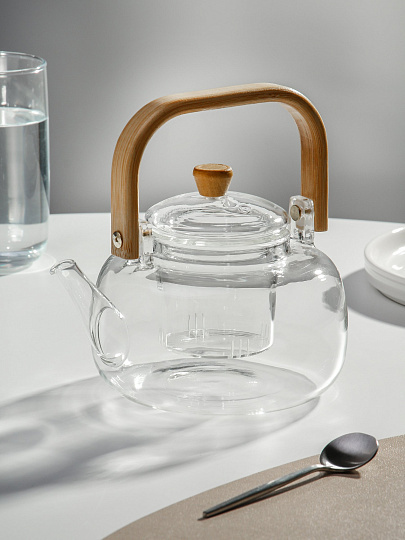 Чайник заварочный стекло, 1 л, с ситечком, Церемония, Y6-10119/B050144