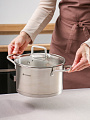 Кастрюля нержавеющая сталь, 4.75 л, крышка стекло, сталь 304, круглая, Daniks, Ирати, SD-01369-22, индукция - фото 7