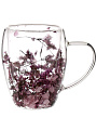 Кружка стекло, 350 мл, Сухоцветы, двойные стенки, в индивидуальной упаковке, B060751 - фото 2