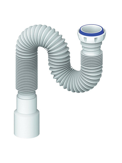 Гофра для сифона 800 мм, 1&quot; 1/2х40/50, полипропилен, с гайкой, Unicorn, D85