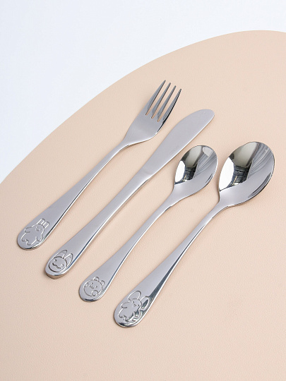 Набор детских столовых приборов нержавеющая сталь, 4 шт, Taffy, Apollo, TFF-04