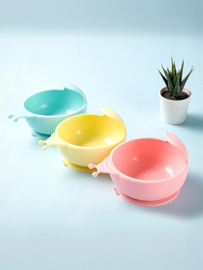 Тарелка детская силикон, Улиточка, 350 мл, Little Angel, голубая, 1325ГЛ