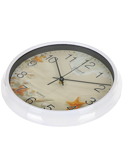 Часы настенные, 26 см, круглые, пластик, стекло, в ассортименте, Y6-6080