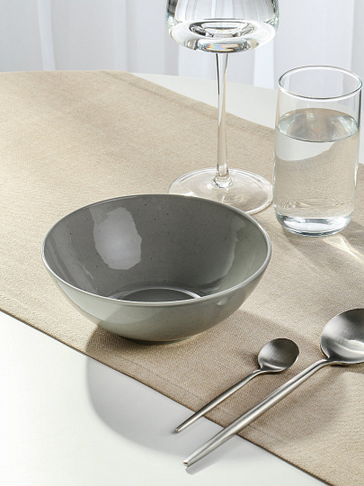 Салатник фарфор, 17 см, Серый туман, Daniks, 15СЛ17004