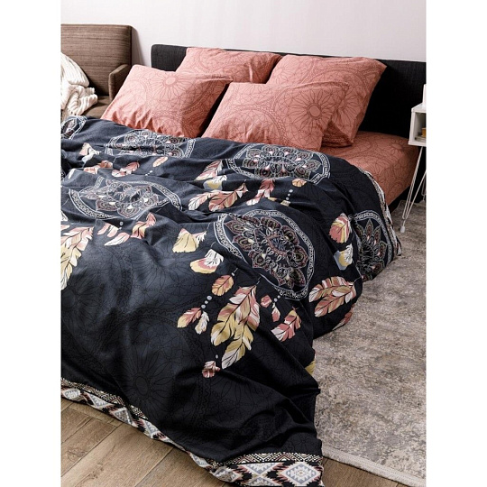 Постельное белье 1.5-спальное, простыня 145х215 см, 2 наволочки 70х70 см, пододеяльник 145х215 см, Luisa de Rizzo, бязь, коллекция Ловец снов