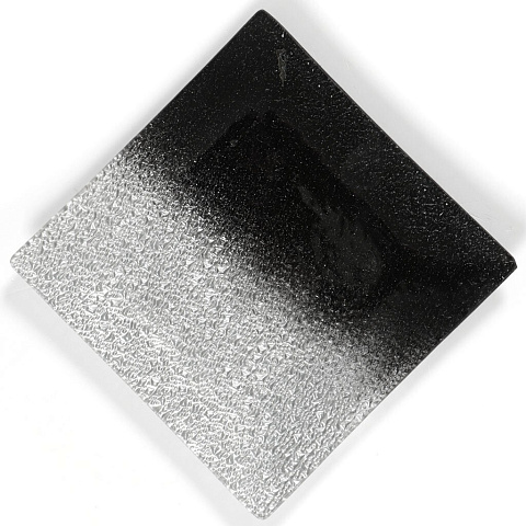 Тарелка обеденная, стекло, 20х20 см, квадратная, Градиент, Y4-5010, серебрянно-черная