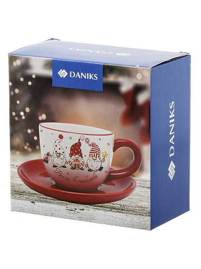 Набор чайный доломит, 2 предмета, на 1 персону, 280 мл, Daniks, Время волшебства, подарочная упаковка