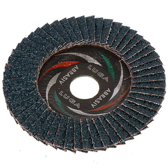 Круг лепестковый торцевой КЛТ1 для УШМ, LugaAbrasiv, диаметр 125 мм, посадочный диаметр 22 мм, зернистость ZK24, шлифовальный