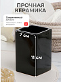 Стакан для зубных щеток, 7х7х11 см, керамика, черный глянец, Y4-9862 - фото 2