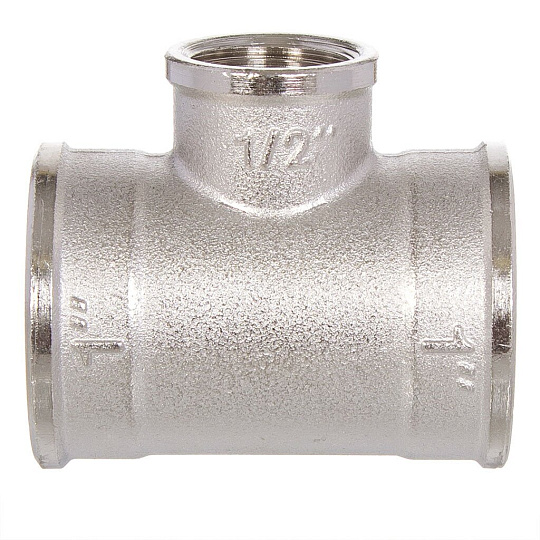 Тройник 1&quot;х3/4&quot;х1&quot;, г-г-г, никель, РосТурПласт