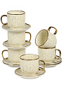 Набор чайный фарфор, 12 предметов, на 6 персон, 220 мл, Jewel, Пудинг, ПС0002-14