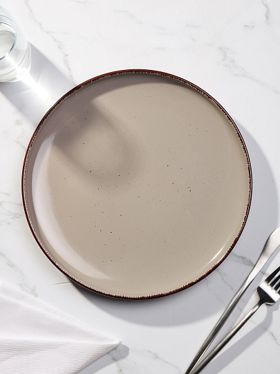 Тарелка обеденная, керам, 27 см, Pollen lite, Daniks, капучино