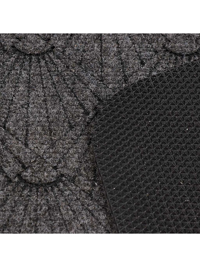 Коврик грязезащитный влаговпитывающий, 40х60 см, прямоугольный, полиэстер, серый, LK11