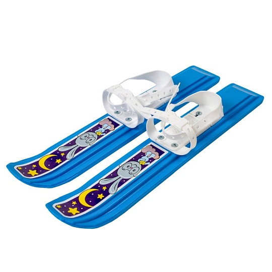 Лыжи мини, 47 см, мягкое крепление, пластик, в сетке, в ассортименте, Юниор