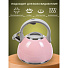 Чайник нержавеющая сталь, 2.7 л, со свистком, зеркальный, ручка бакелитовая, с силиконовым покрытием, Daniks, индукция, розовый, M-083P - фото 9
