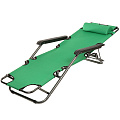 Шезлонг пляжный металл, 153х60х80 см, 100 кг, 2 положения спинки, зеленый, Green Days, YTBC051-18-6030 - фото 2