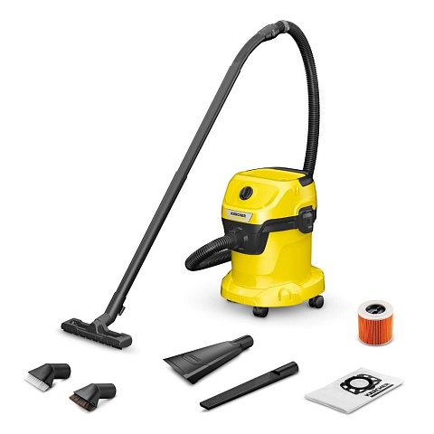 Пылесос Karcher, WD 3 V-15/4/20 CAR, 1000 Вт, с мешком, 15 л, сухая и влажная уборка