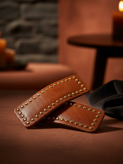 Набор зажимов для волос 7 см, 2 шт, металл, полимер, Y4-11629