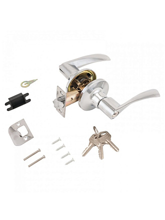 Защелка врезная, Стандарт, 8901 ET CP, 10130, с фиксатором, с ключом, хром