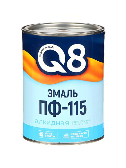 Эмаль Formula Q8, ПФ-115, алкидная, глянцевая, белая, 0.8 кг