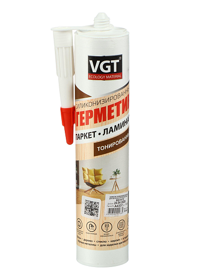 Герметик силиконизированный, универсальный, VGT, 400 г, венге