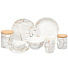 Тарелка десертная, керамика, 20 см, круглая, Белый мрамор, Daniks - фото 2