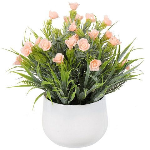 Цветок искусственный декоративный Композиция цветочная, в кашпо, 10х20 см, в ассортименте, Y4-4909