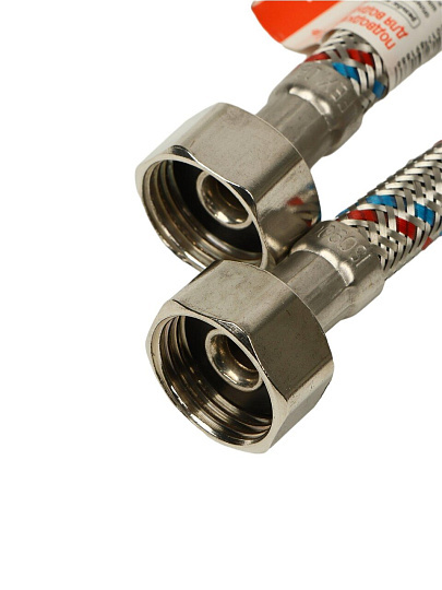 Подводка для воды 1/2"х0.6 м, г-г, нержавеющая сталь, Valfex
