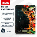 Весы кухонные электронные, стекло, Rion, Специи, точность 1 г, до 5 кг, LCD-дисплей, PT-893