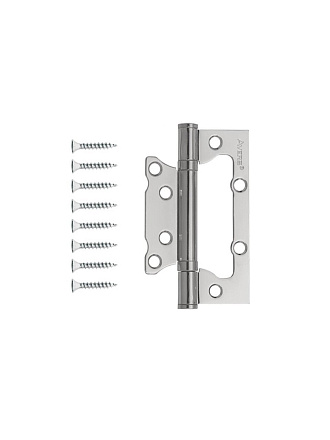 Петля накладная для деревянных дверей, Avers, 125х75х2.5 мм, B2-CR, с 2 подшипниками, хром