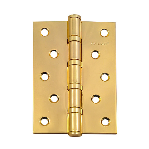 Петля врезная для деревянных дверей, Apecs, 120х80 мм, универсальная, B4-Steel-G, с 4 подшипниками, золото