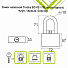 Замок навесной Trodos, BC-IG1-70L, 210 218, блистер, навесной, дисковый, всепогодный, черный, всепогодный, 3 ключа - фото 2