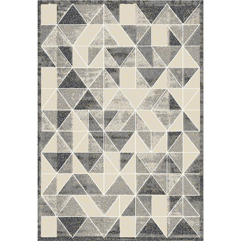 Ковер интерьерный 0.8х1.5 м, Silvano, Треугольники, прямоугольный, серый, 217460A