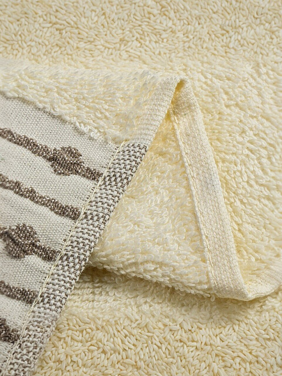 Полотенце банное 50х90 см, 100% хлопок, 470 г/м2, Дафна, крем-брюле, Узбекистан, 510405090