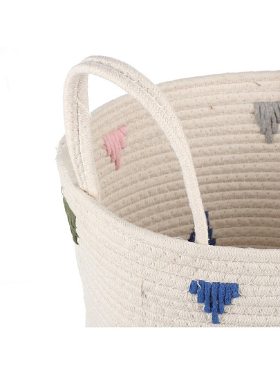 Корзина 32х24 см, круглая, плетеная, хлопок, Y4-8344