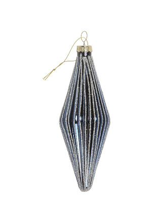 Елочное украшение Капля, синее, 15х5 см, стекло, F010047