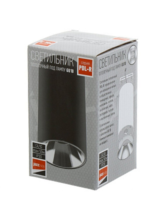 Светильник светодиодный, JazzWay, PDL-R 14080, 50 Вт, GU10, IP20, 8х8х14 см, 230В, черный, хром, 5031401
