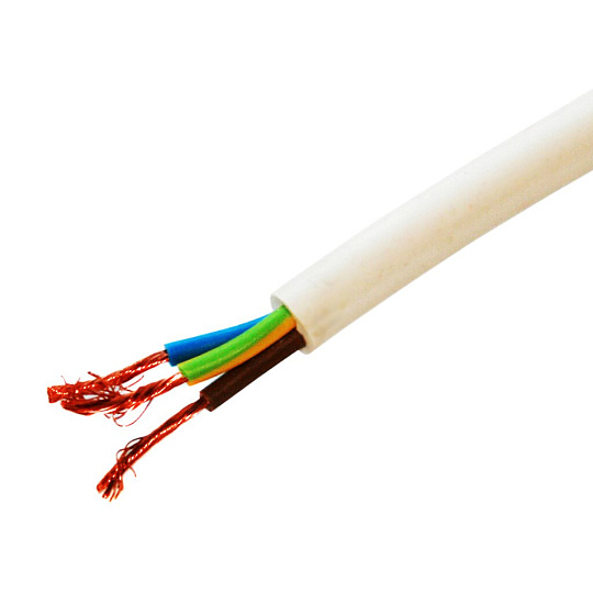 Кабель ПВС, 3х0.75 мм², 20 м, медь, гибкий, ГОСТ, белый, TDM Electric, SQ0118-0021