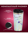 Термокружка нержавеющая сталь, пластик, 0.42 л, Daniks, Лаванда, колба нержавеющая сталь, FD-06-20 - фото 2