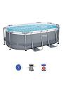 Бассейн каркасный Bestway, 305х200х84 см, Power Steel Oval Pool, 5614A, фильтр-насос, 3668 л, поплавок-дозатор - фото 7